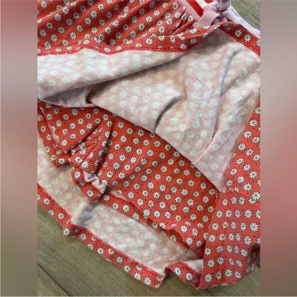 Mini Boden Orange/pink Skort with daisies and pockets size 7-8 - Picture 2 of 5